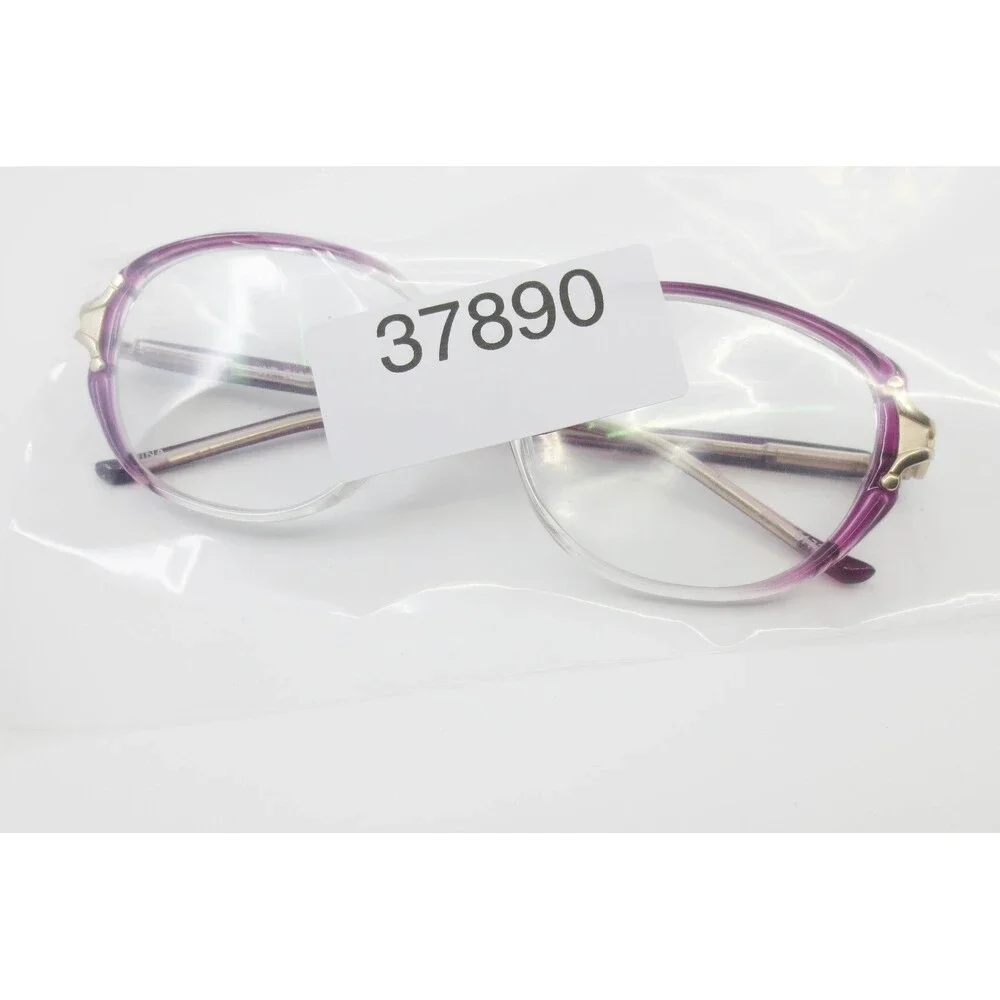 WP 5100 LI Purple Clear Round Eyeglass Frames Gold Tone Accents Vintage